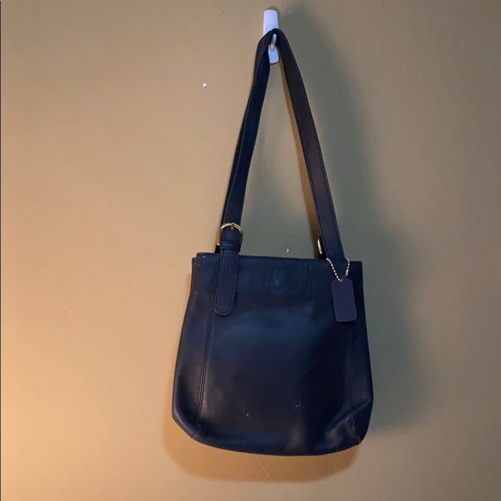 Blue leather COACH shoulder bag